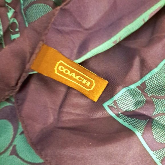 COACH Signature Logo Square Scarf, Vintage - Picture 2 of 2